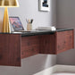 Modway Kinetic 49" Wall-Mount Office Desk With Cabinet and Shelf FredCo
