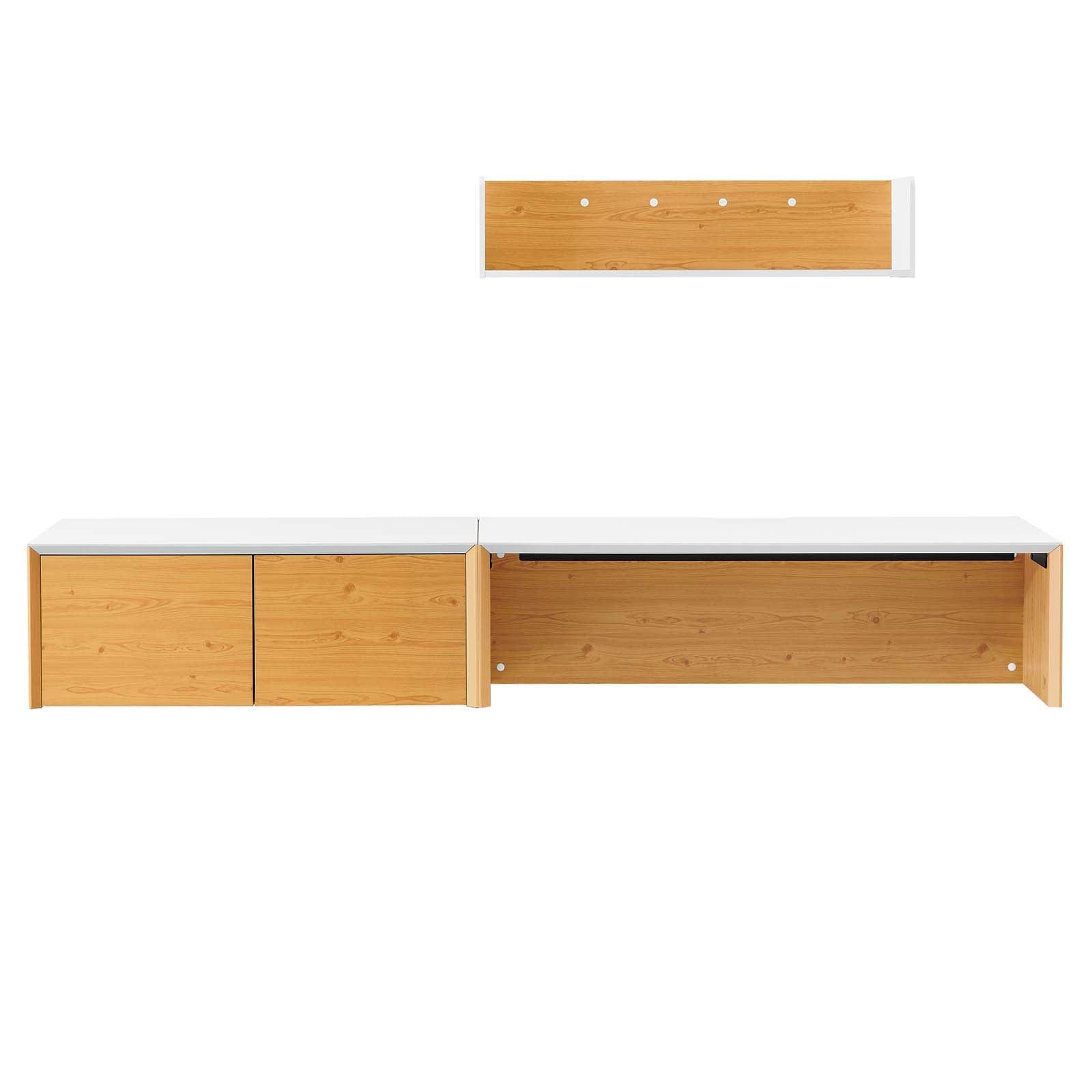 Modway Kinetic 49" Wall-Mount Office Desk With Cabinet and Shelf FredCo