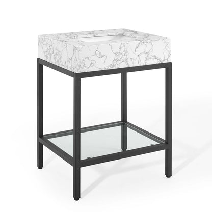 Modway Kingsley 26" Black Stainless Steel Bathroom Vanity FredCo