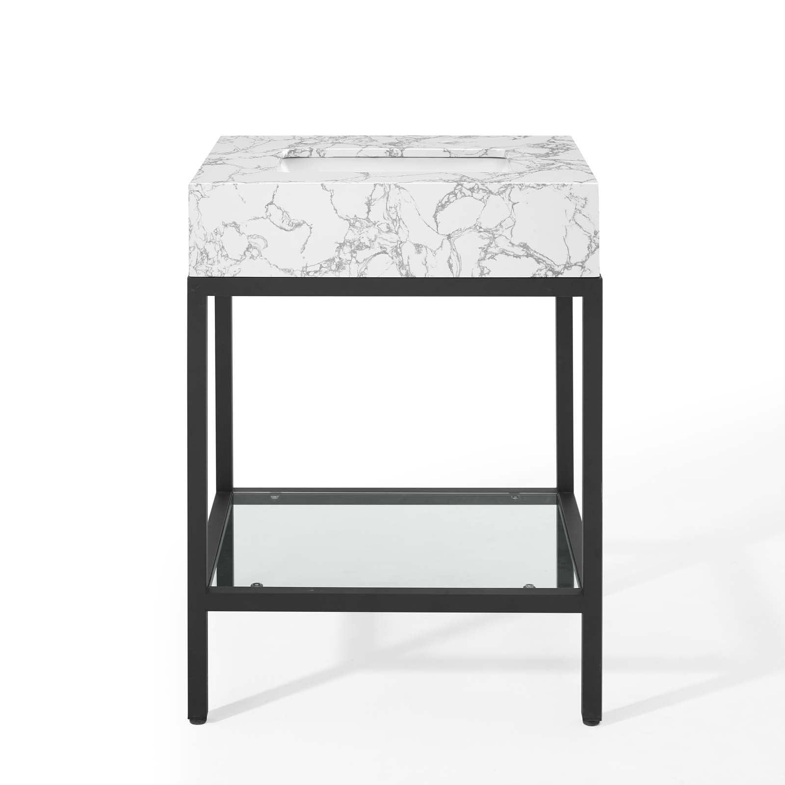 Modway Kingsley 26" Black Stainless Steel Bathroom Vanity FredCo