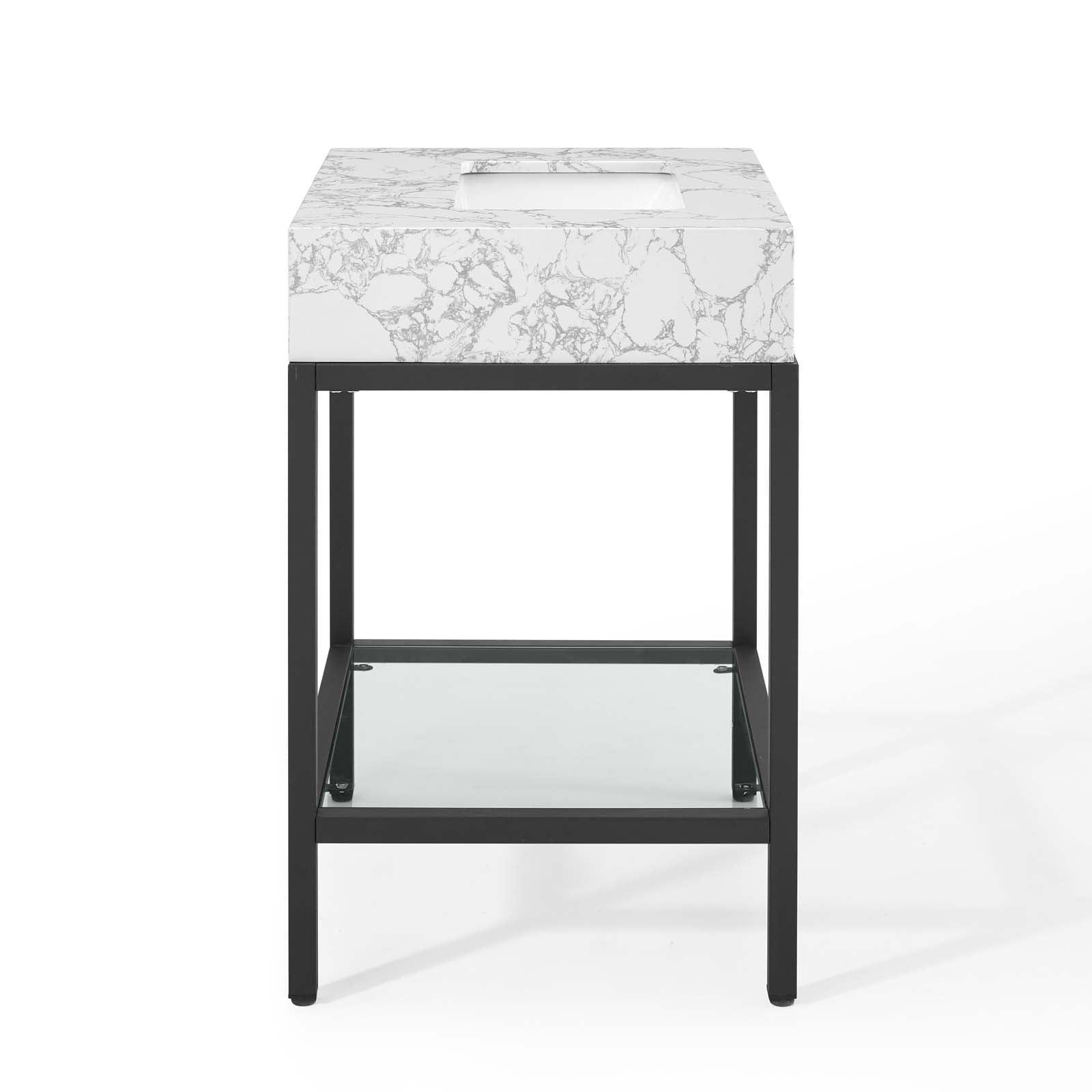 Modway Kingsley 26" Black Stainless Steel Bathroom Vanity FredCo
