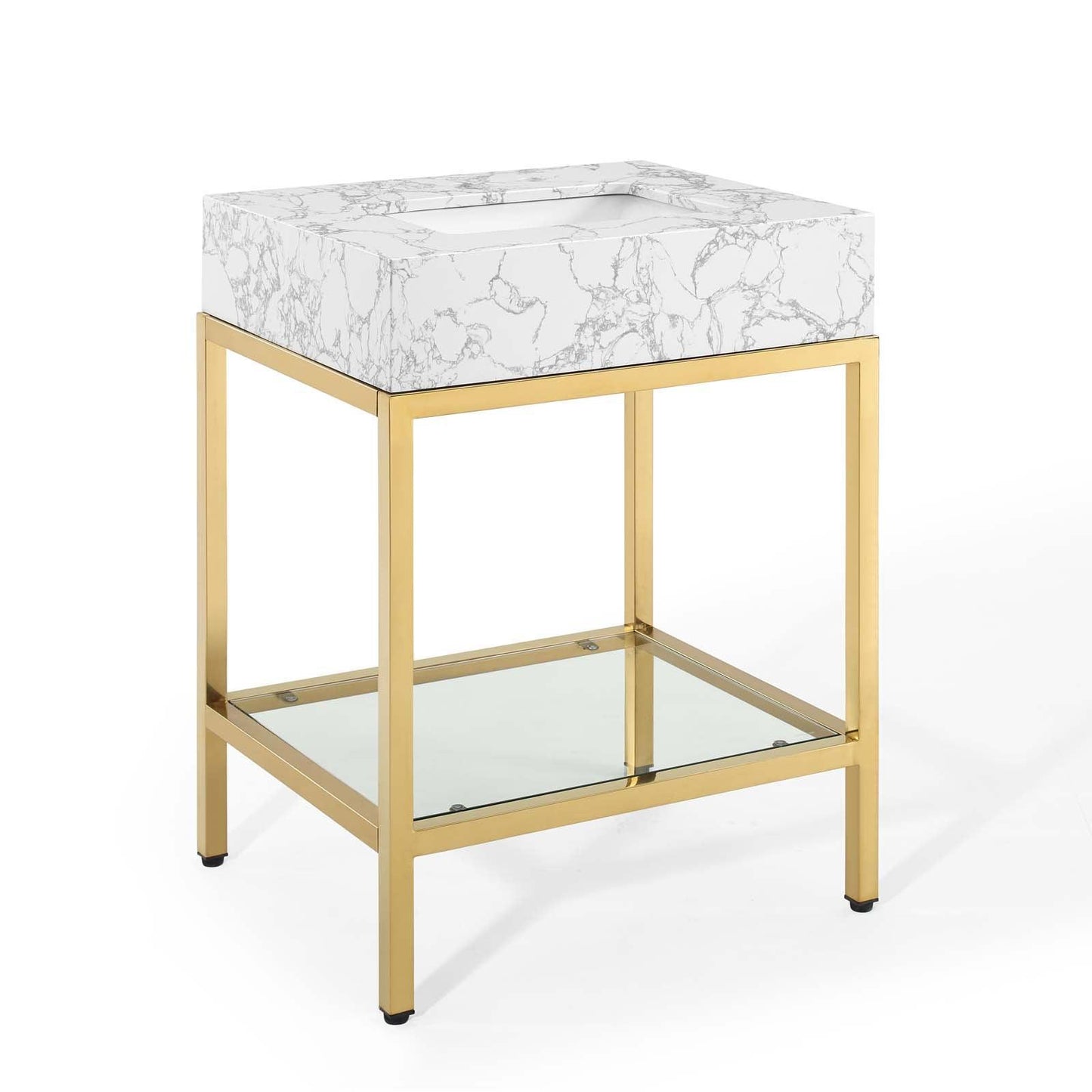 Modway Kingsley 26" Gold Stainless Steel Bathroom Vanity FredCo