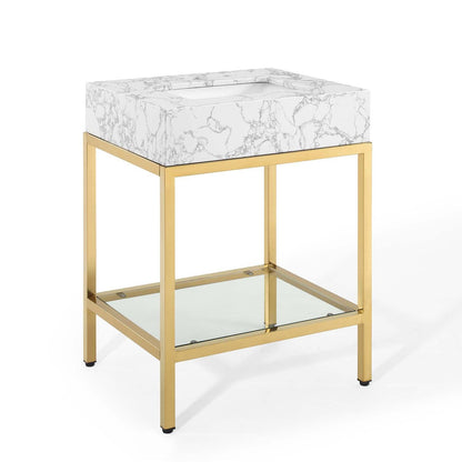 Modway Kingsley 26" Gold Stainless Steel Bathroom Vanity FredCo