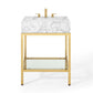 Modway Kingsley 26" Gold Stainless Steel Bathroom Vanity FredCo