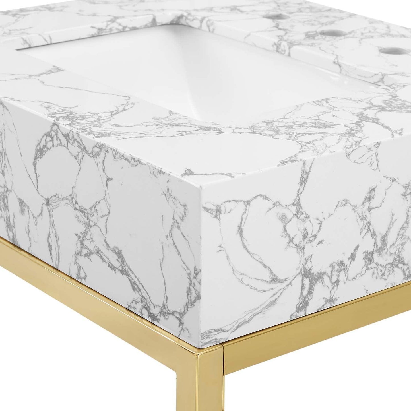Modway Kingsley 26" Gold Stainless Steel Bathroom Vanity FredCo