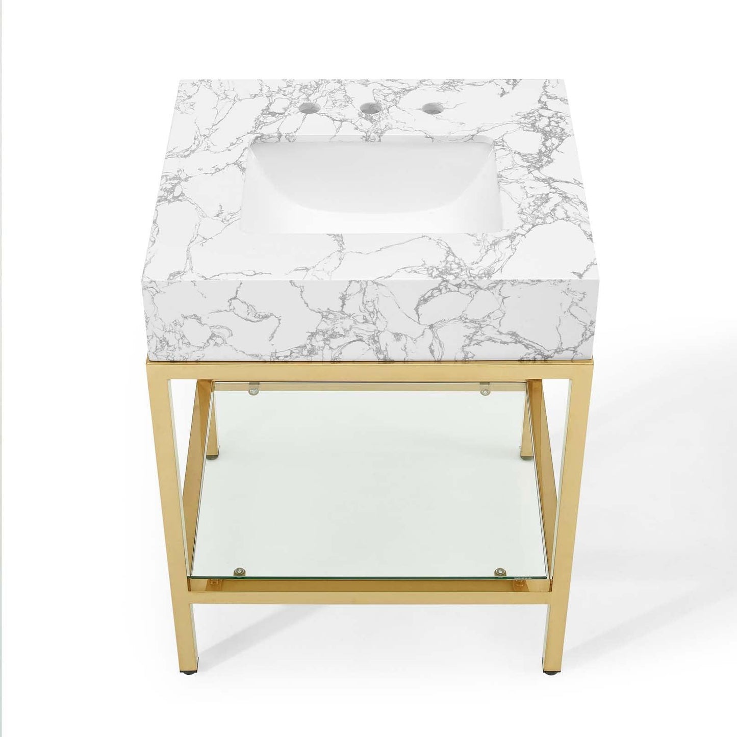 Modway Kingsley 26" Gold Stainless Steel Bathroom Vanity FredCo