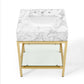 Modway Kingsley 26" Gold Stainless Steel Bathroom Vanity FredCo