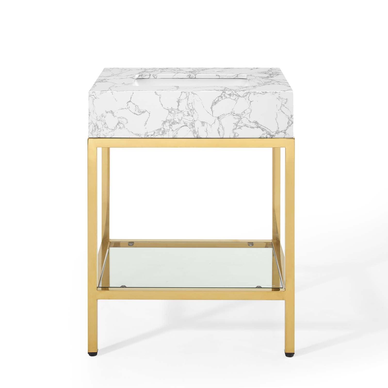 Modway Kingsley 26" Gold Stainless Steel Bathroom Vanity FredCo