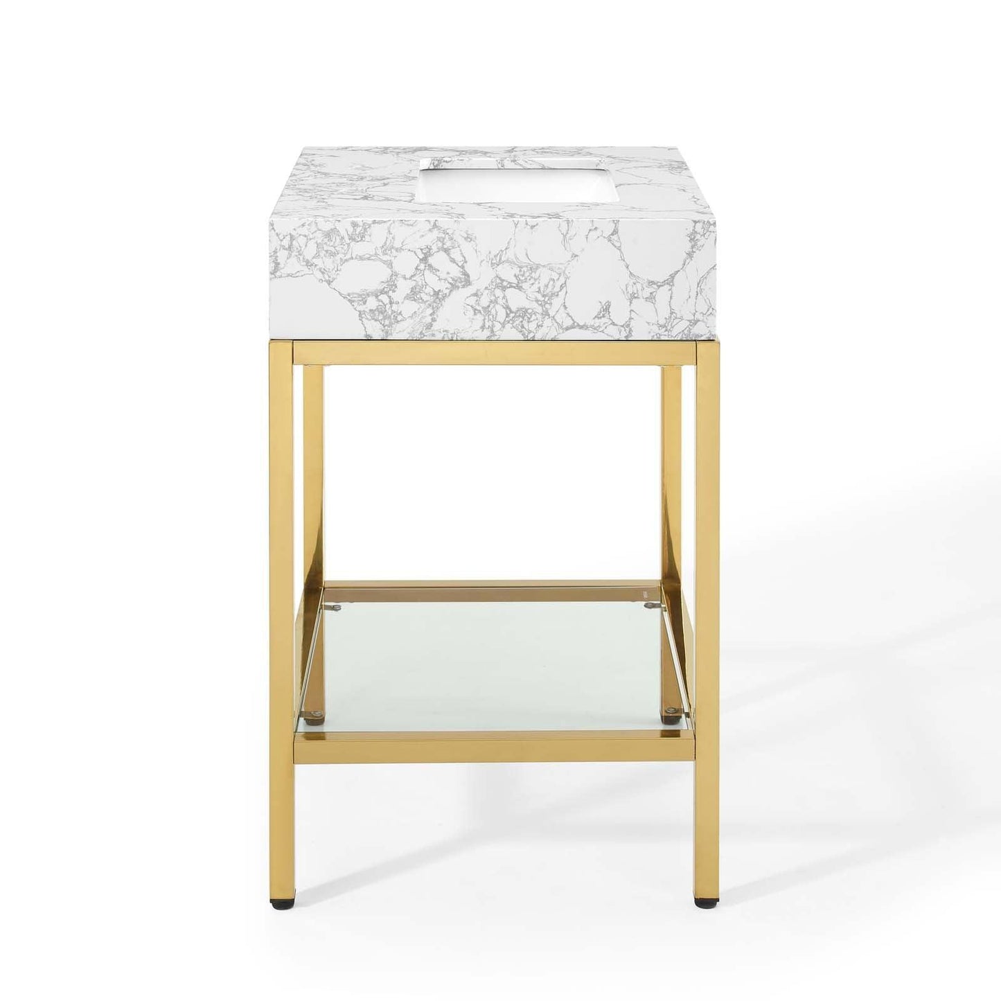 Modway Kingsley 26" Gold Stainless Steel Bathroom Vanity FredCo