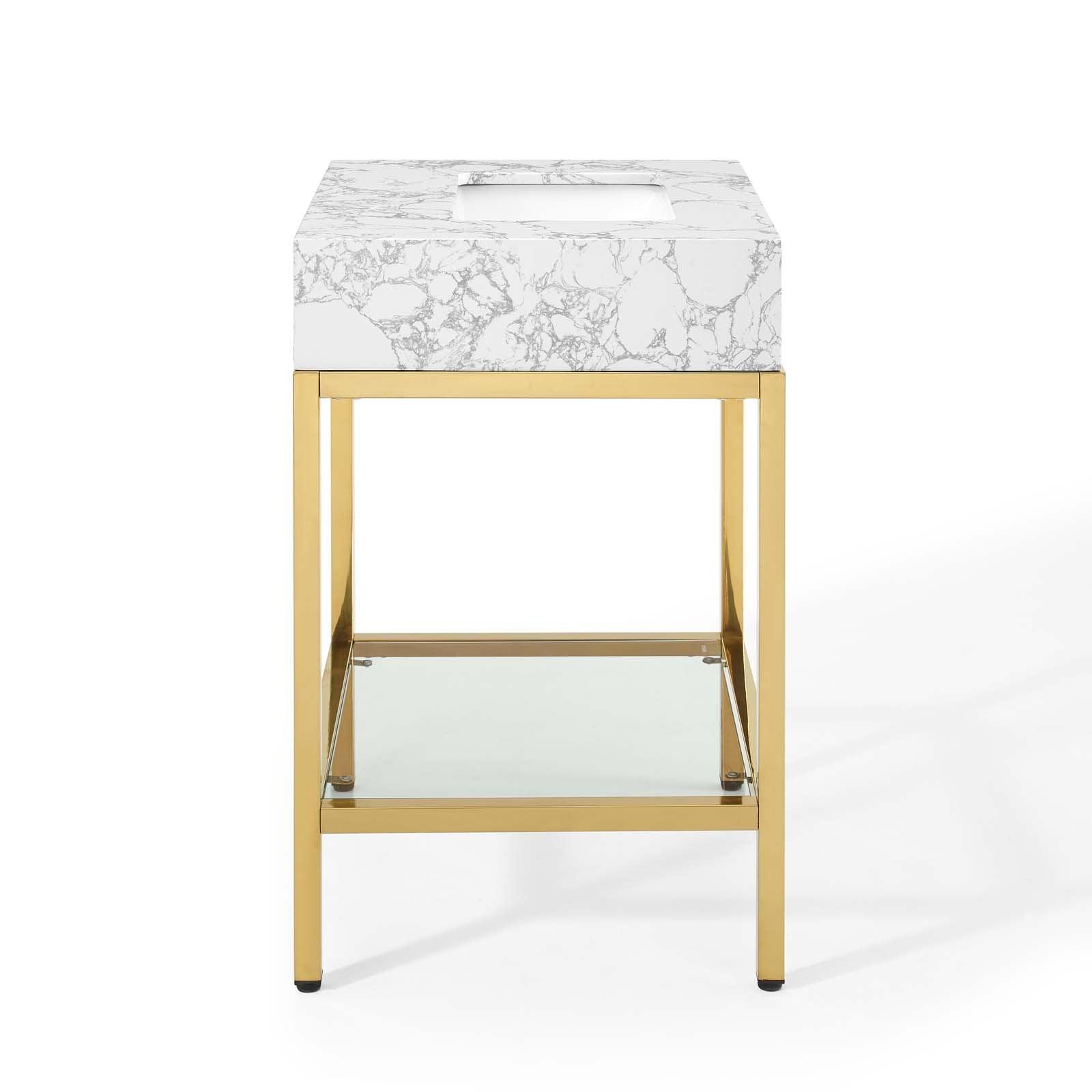 Modway Kingsley 26" Gold Stainless Steel Bathroom Vanity FredCo