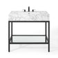 Modway Kingsley 36" Black Stainless Steel Bathroom Vanity FredCo