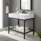 Modway Kingsley 36" Black Stainless Steel Bathroom Vanity FredCo