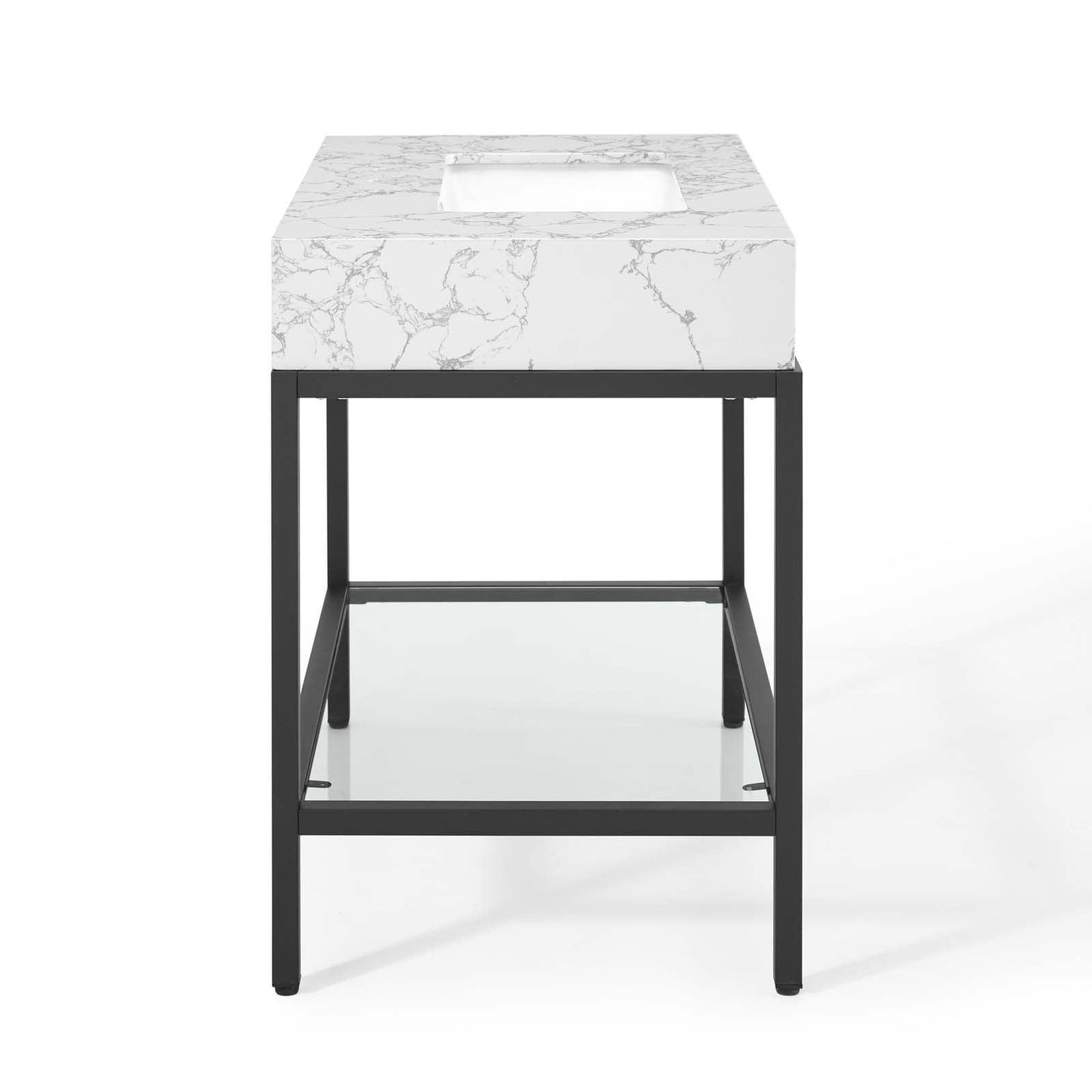 Modway Kingsley 36" Black Stainless Steel Bathroom Vanity FredCo