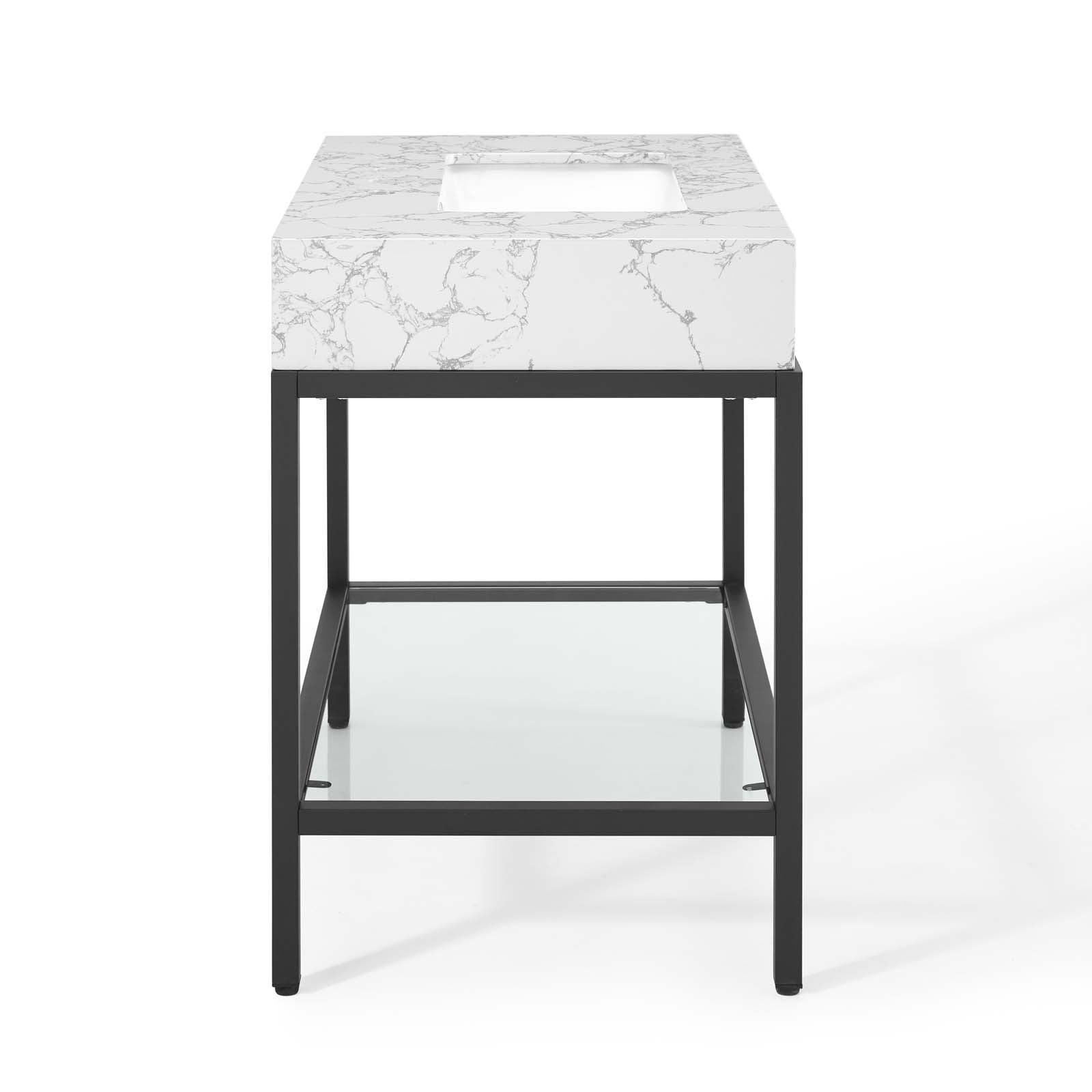 Modway Kingsley 36" Black Stainless Steel Bathroom Vanity FredCo