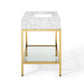 Modway Kingsley 36" Gold Stainless Steel Bathroom Vanity FredCo