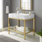 Modway Kingsley 36" Gold Stainless Steel Bathroom Vanity FredCo