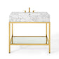 Modway Kingsley 36" Gold Stainless Steel Bathroom Vanity FredCo