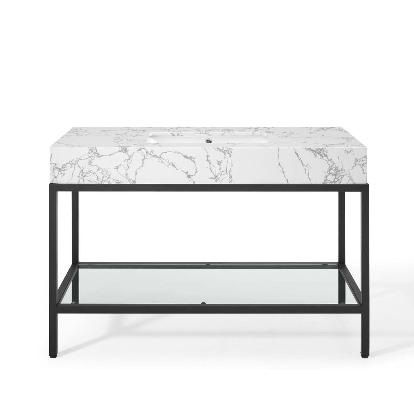 Modway Kingsley 50" Black Stainless Steel Bathroom Vanity FredCo