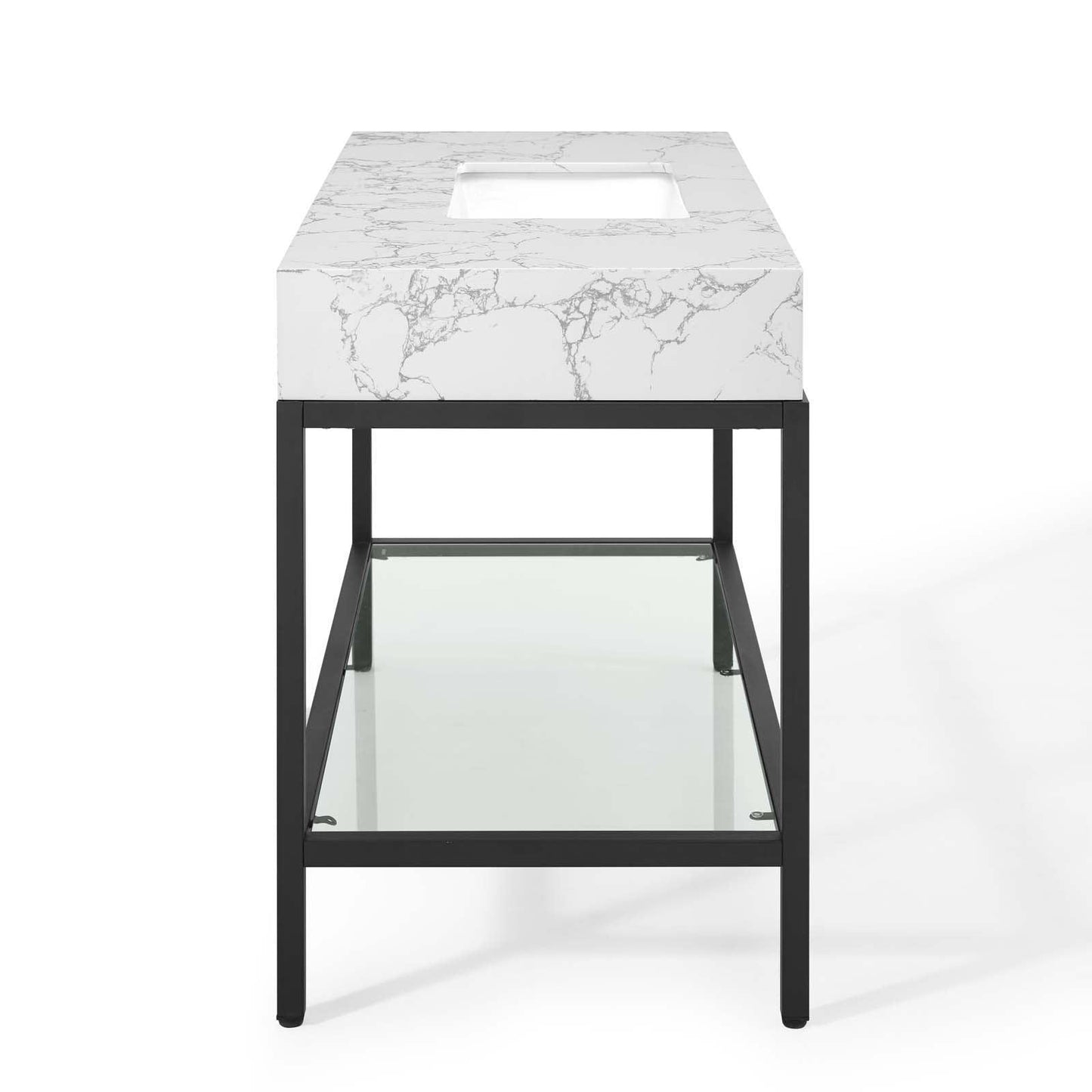 Modway Kingsley 50" Black Stainless Steel Bathroom Vanity FredCo