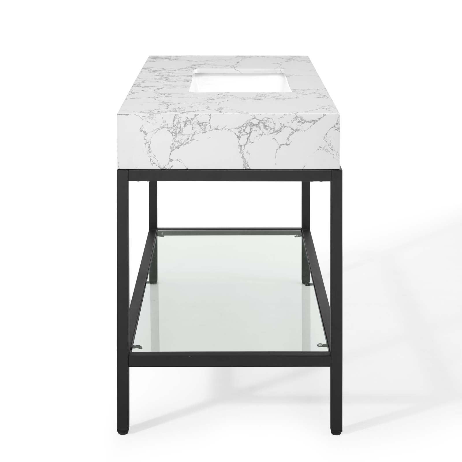 Modway Kingsley 50" Black Stainless Steel Bathroom Vanity FredCo