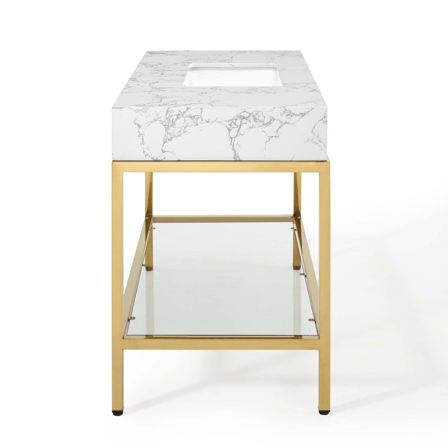 Modway Kingsley 50" Gold Stainless Steel Bathroom Vanity FredCo