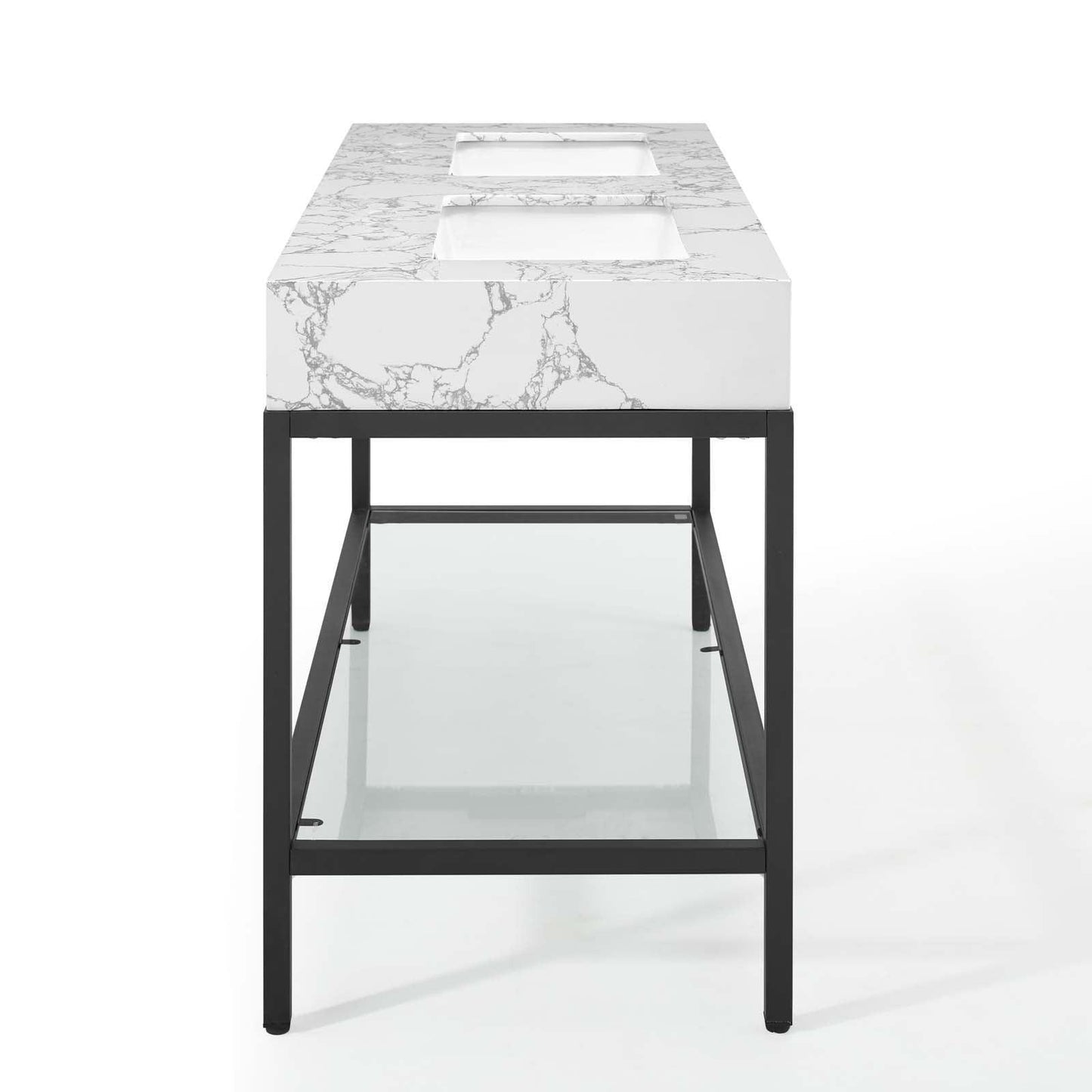 Modway Kingsley 60" Black Stainless Steel Bathroom Vanity FredCo