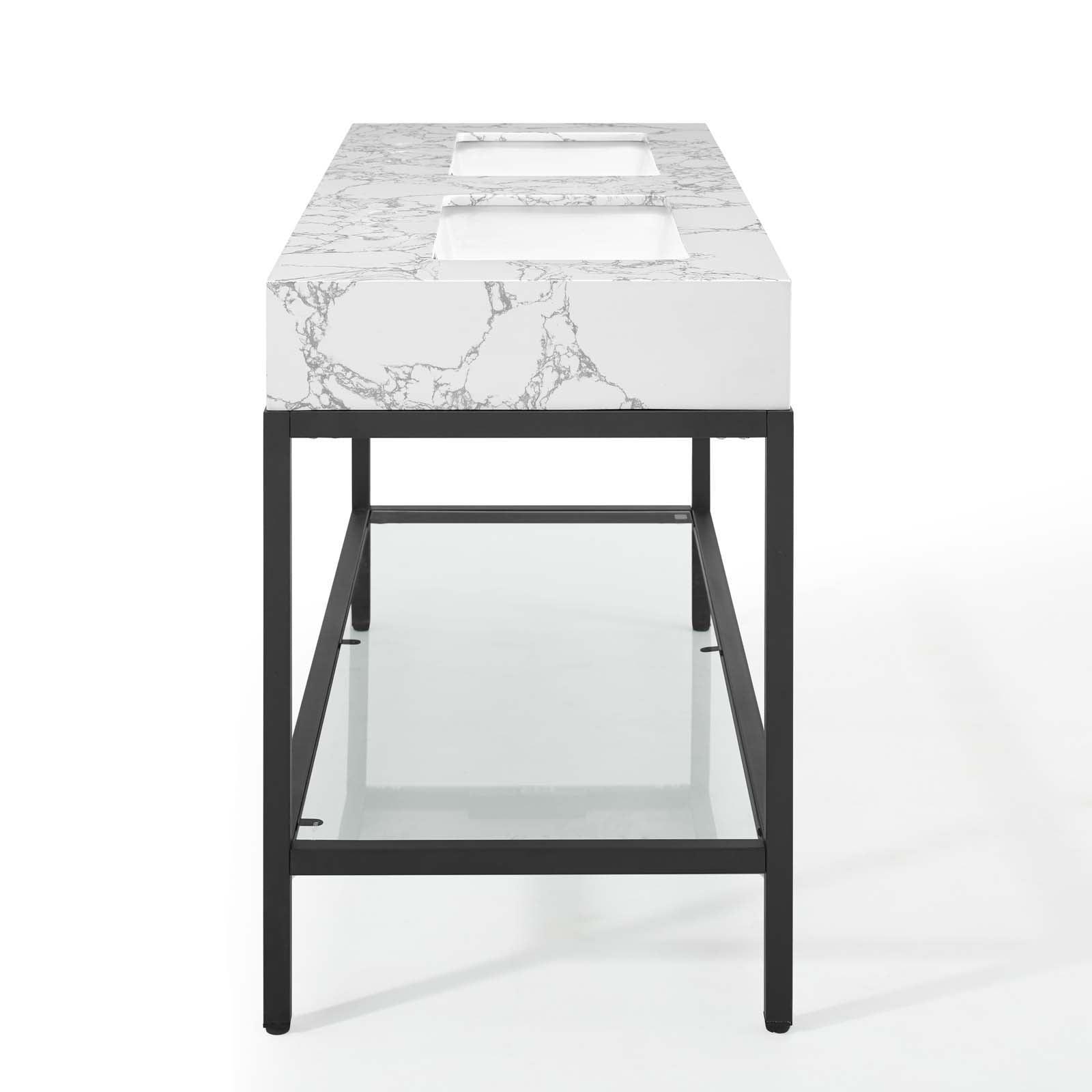 Modway Kingsley 60" Black Stainless Steel Bathroom Vanity FredCo