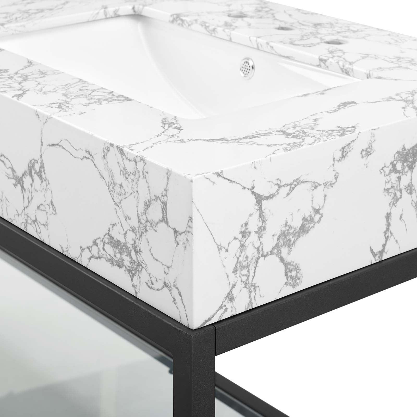 Modway Kingsley 60" Black Stainless Steel Bathroom Vanity FredCo