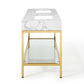 Modway Kingsley 60" Gold Stainless Steel Bathroom Vanity FredCo