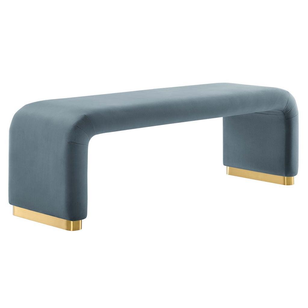 Modway Koda Performance Velvet Waterfall Long Bench FredCo