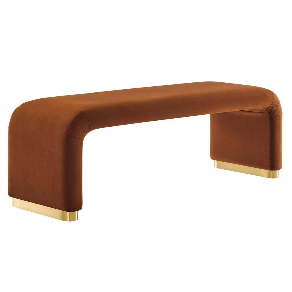 Modway Koda Performance Velvet Waterfall Long Bench FredCo