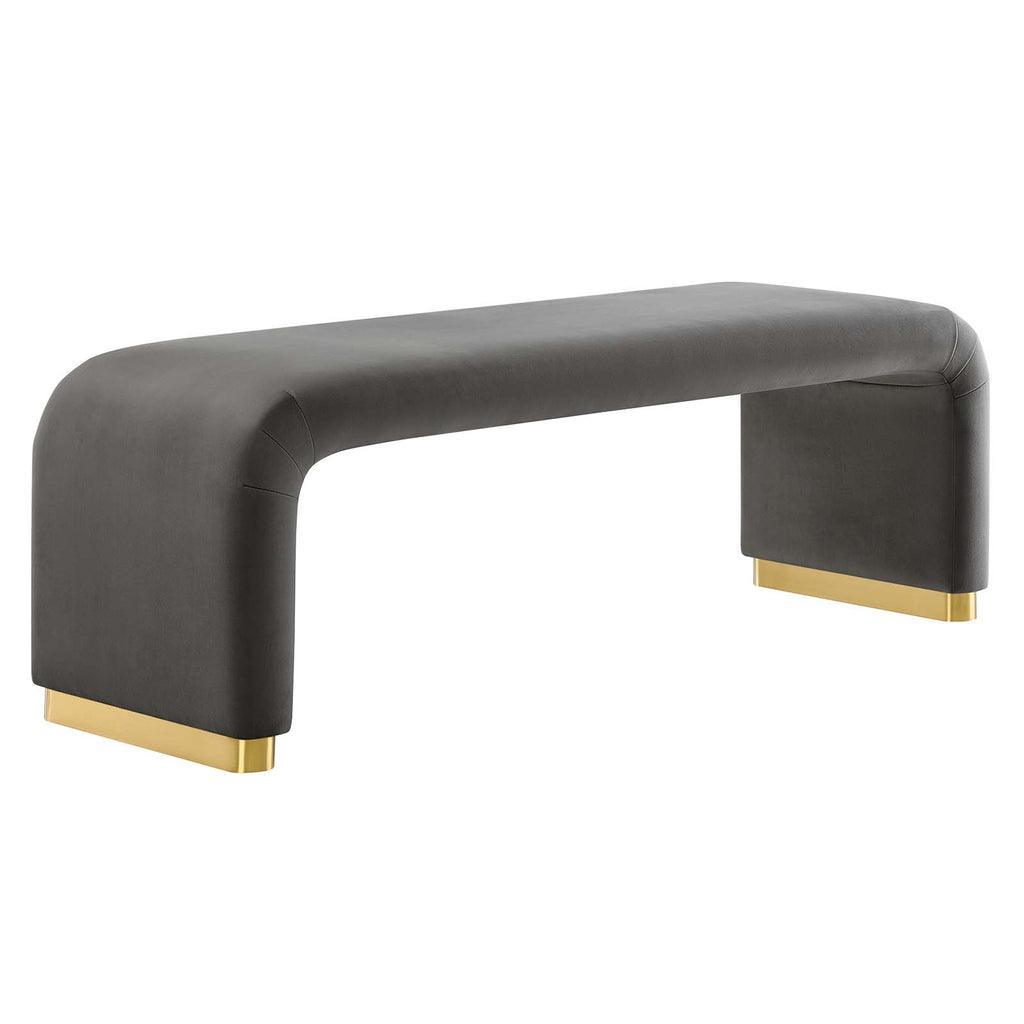 Modway Koda Performance Velvet Waterfall Long Bench FredCo