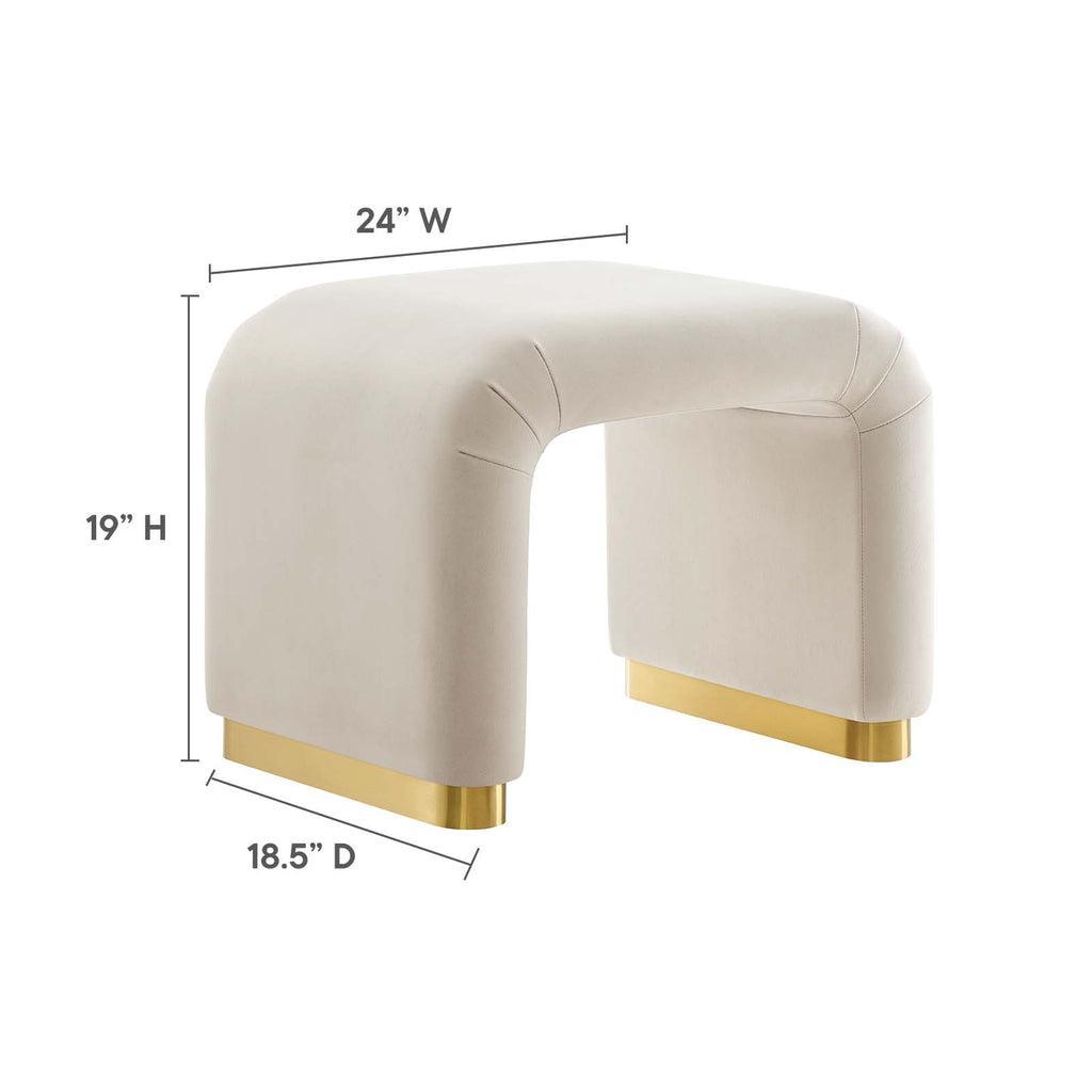 Modway Koda Performance Velvet Waterfall Stool FredCo