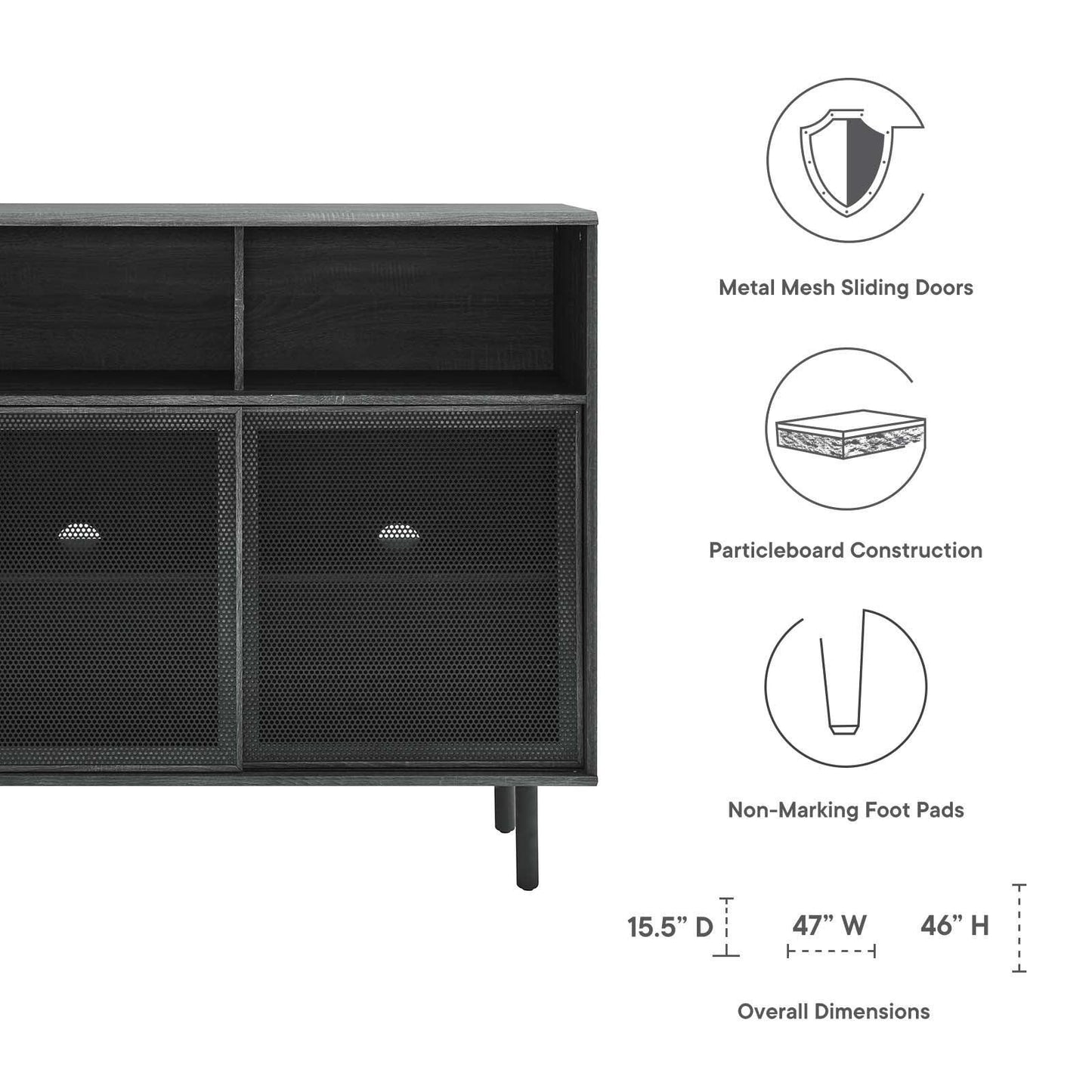 Modway Kurtis 47" Display Cabinet FredCo