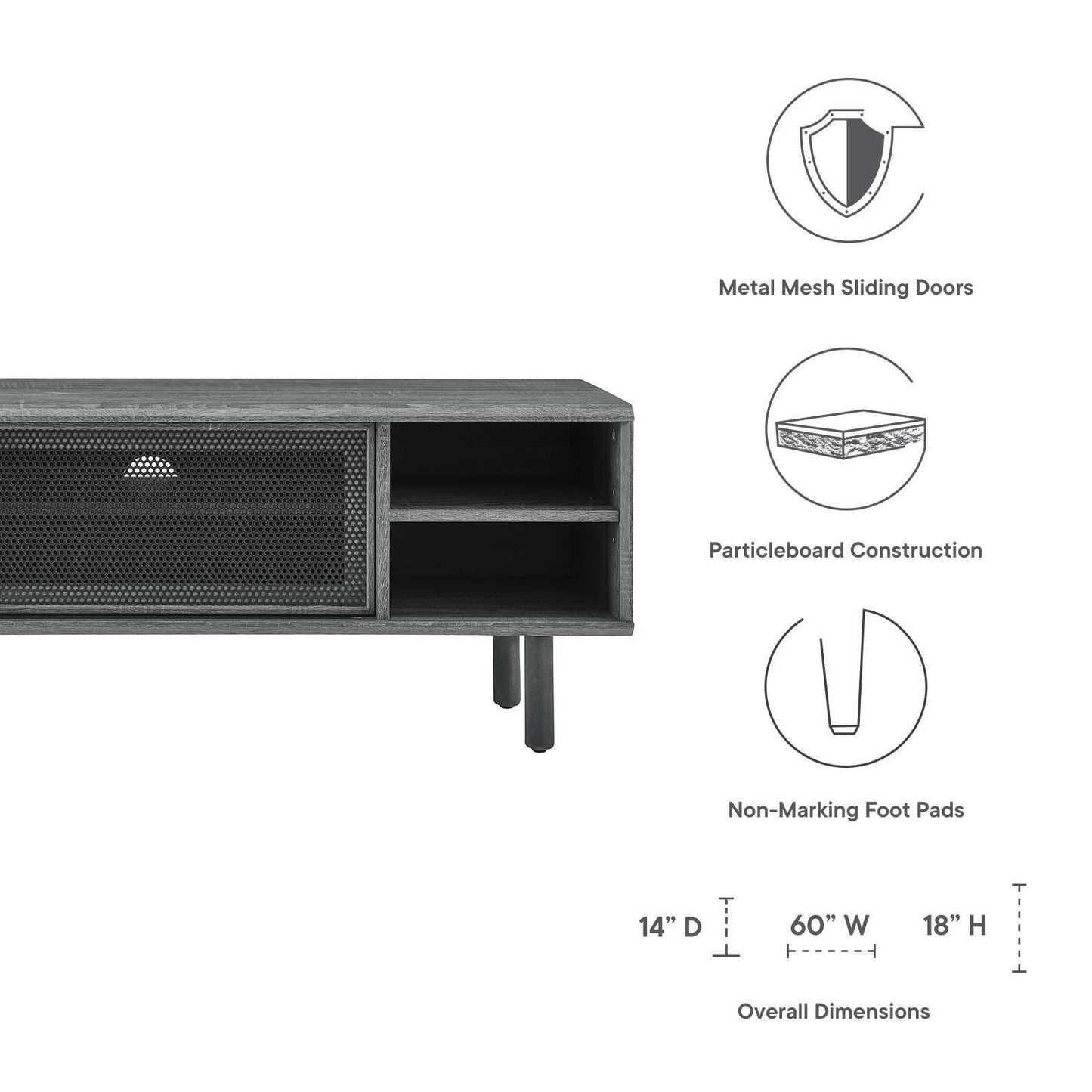 Modway Kurtis 60" TV Stand FredCo