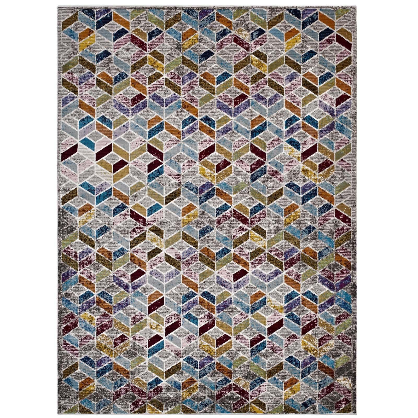 Modway Laleh Geometric Mosaic Area Rug FredCo