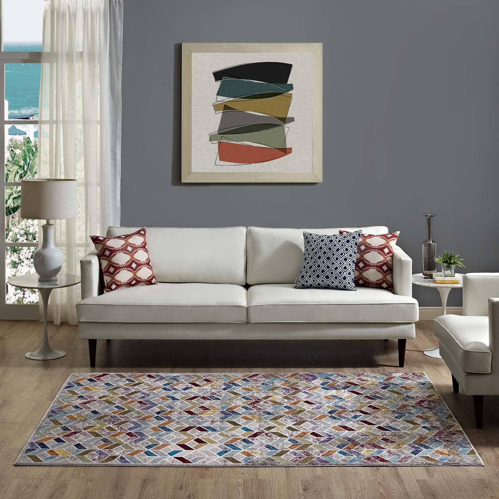 Modway Laleh Geometric Mosaic Area Rug FredCo