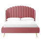 Modway Lana Queen Performance Velvet Wingback Platform Bed FredCo