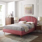 Modway Lana Queen Performance Velvet Wingback Platform Bed FredCo
