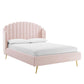 Modway Lana Queen Performance Velvet Wingback Platform Bed FredCo