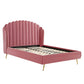 Modway Lana Queen Performance Velvet Wingback Platform Bed FredCo