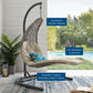 Modway Landscape Hanging Chaise Lounge Outdoor Patio Swing Chair FredCo