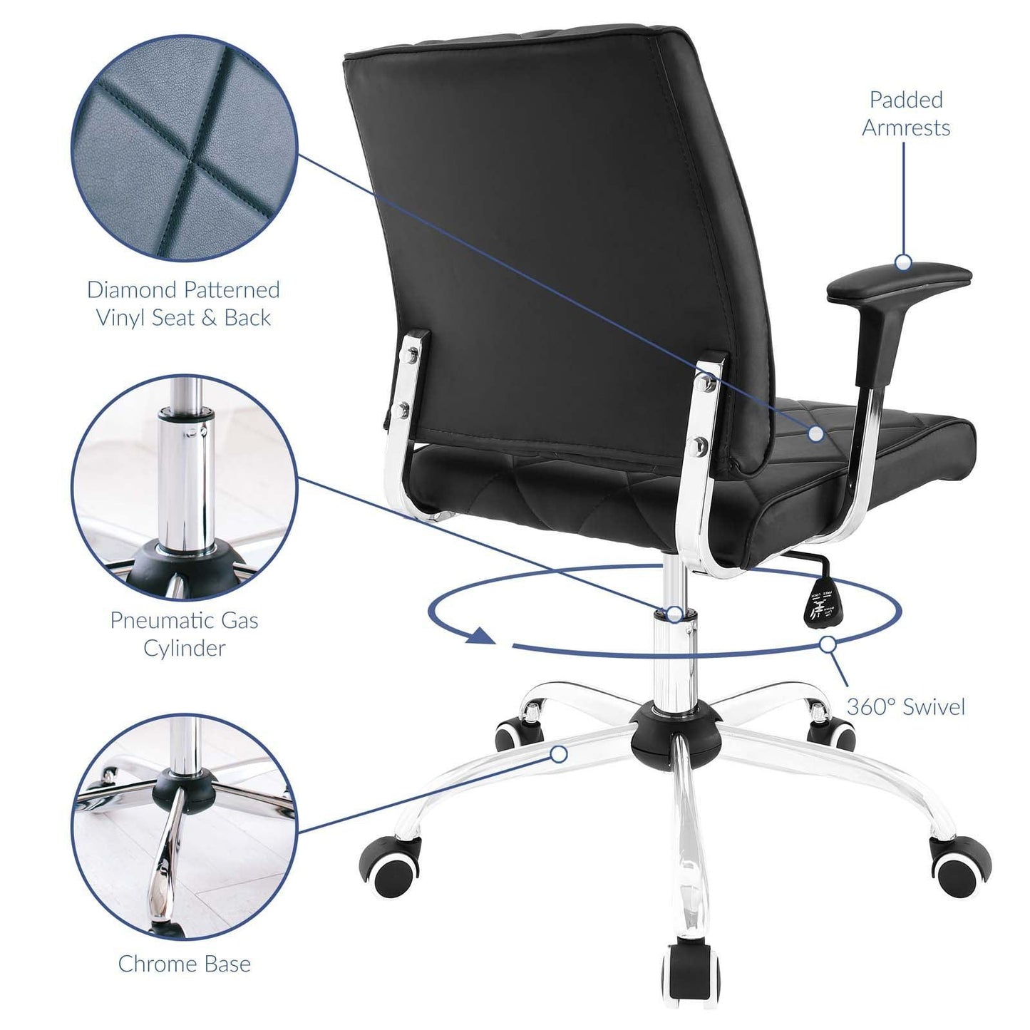 Modway Lattice Vinyl Office Chair FredCo
