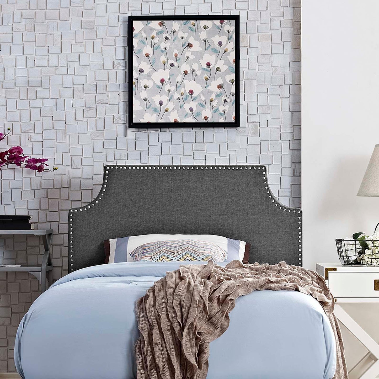 Modway Laura Twin Upholstered Fabric Headboard FredCo