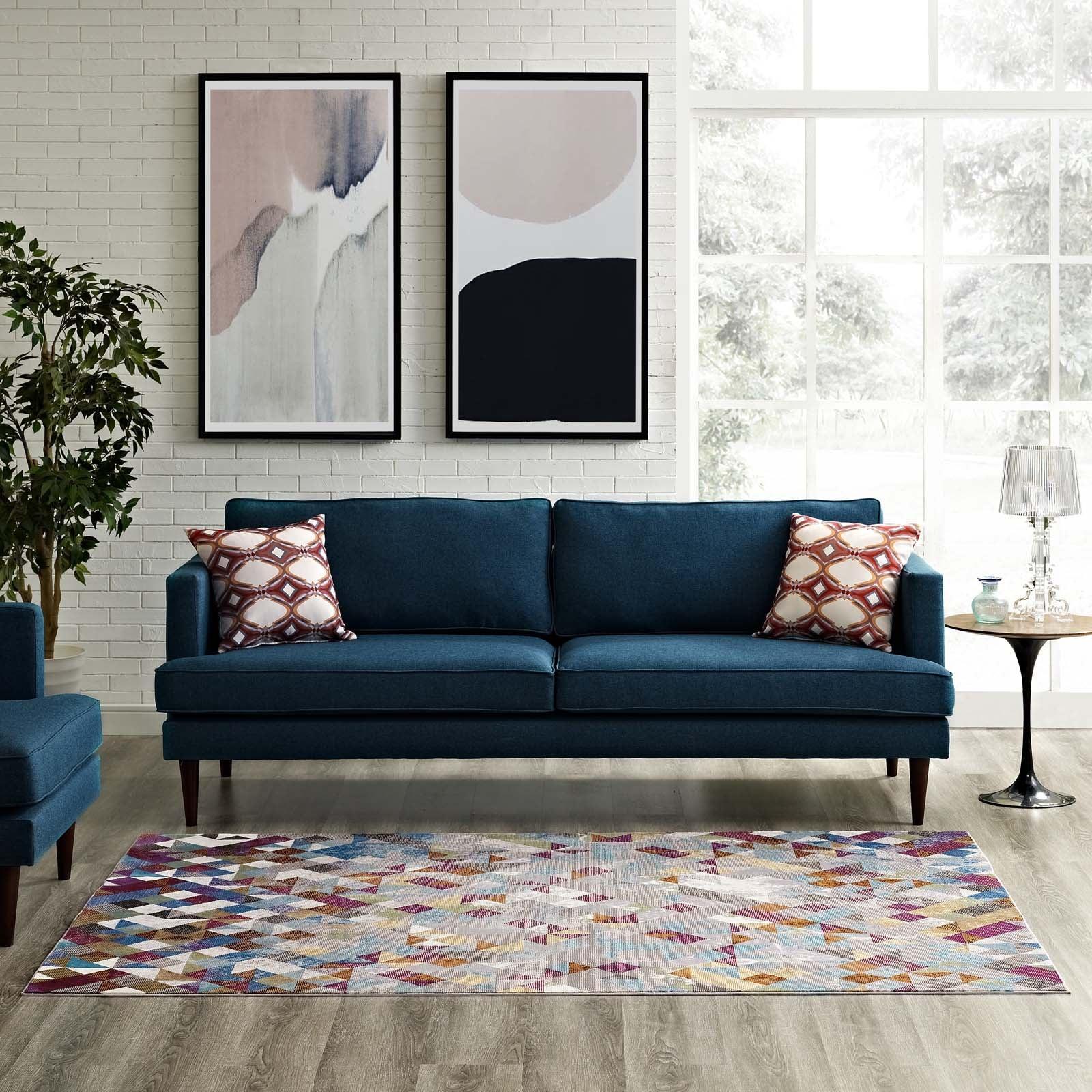 Modway Lavendula Triangle Mosaic Area Rug FredCo