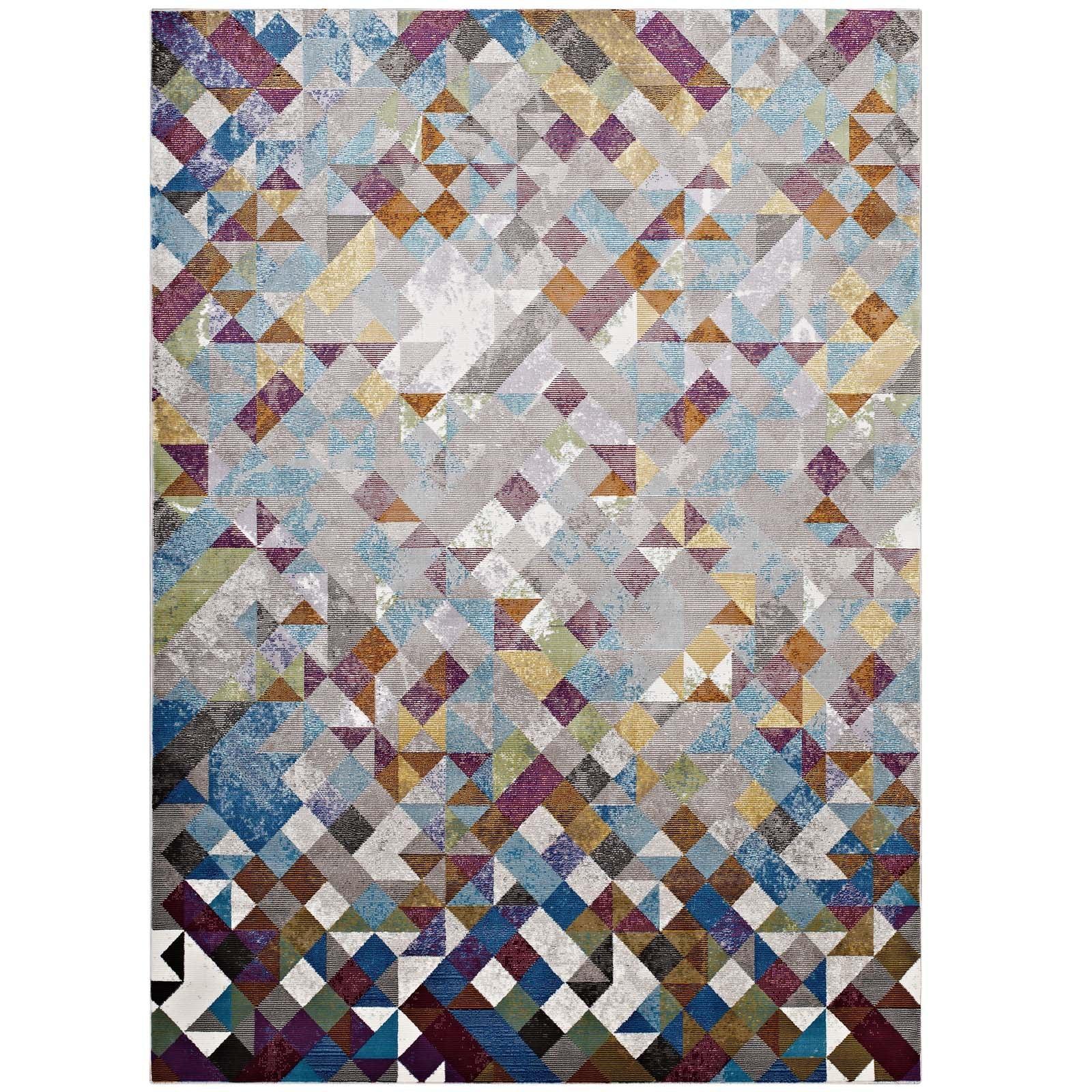 Modway Lavendula Triangle Mosaic Area Rug FredCo