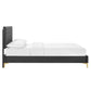 Modway Leah Chevron Tufted Performance Velvet Full Platform Bed FredCo