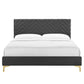 Modway Leah Chevron Tufted Performance Velvet Full Platform Bed FredCo