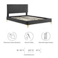 Modway Leah Chevron Tufted Performance Velvet Full Platform Bed FredCo