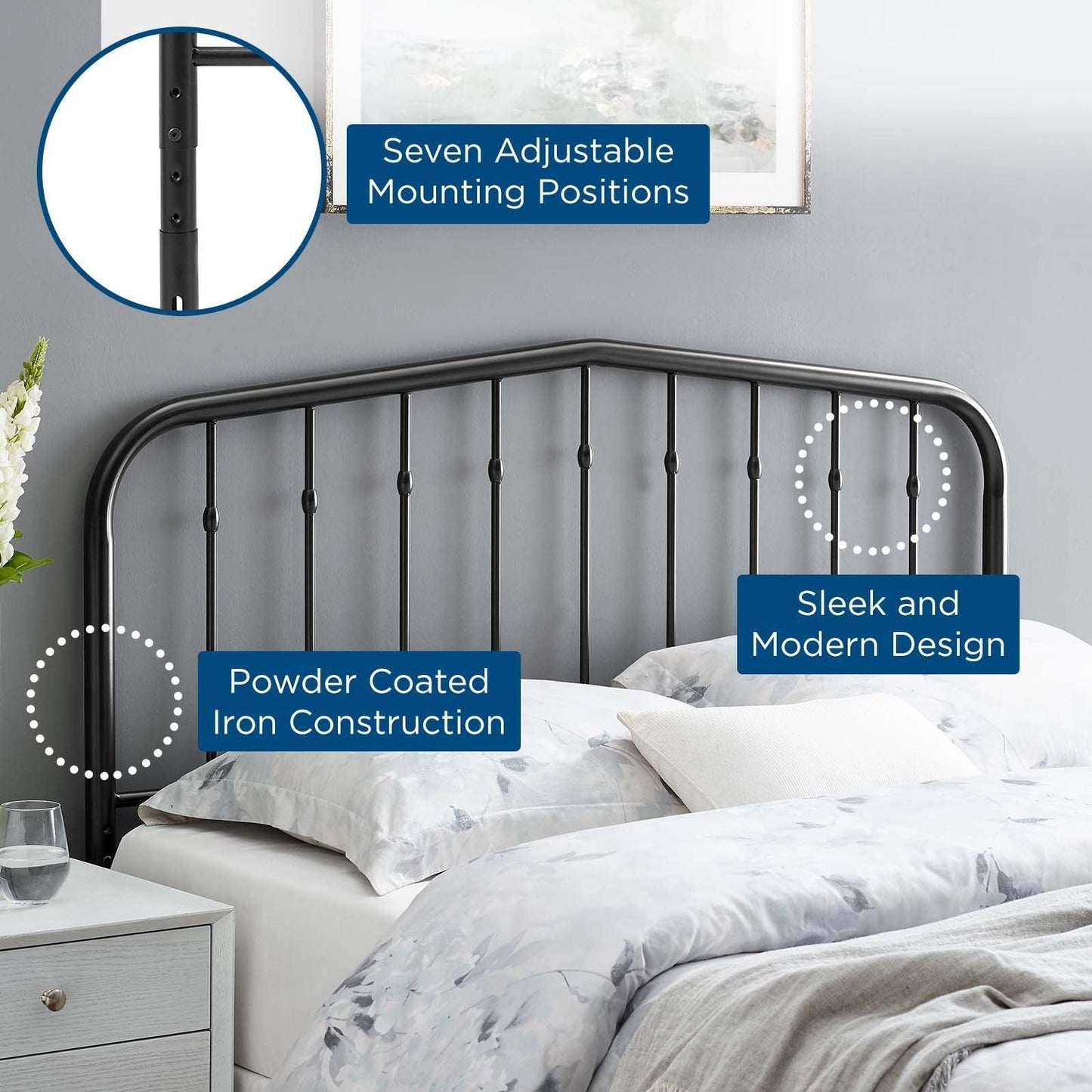 Modway Lennon Queen Metal Headboard FredCo